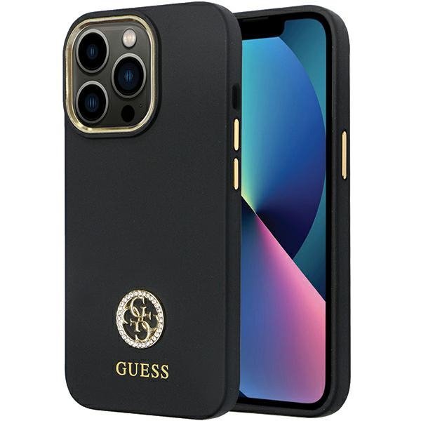 Guess GUHCP13XM4DGPK iPhone 13 Pro Max 6.7&quot; czarny/black hardcase Silicone Logo Strass 4G