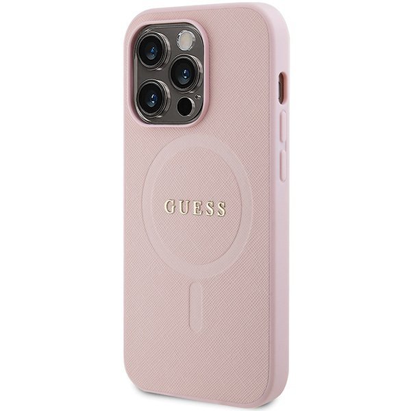 Guess GUHMP14LPSAHMCP iPhone 14 Pro 6,1&quot; różowy/pink hardcase Saffiano MagSafe