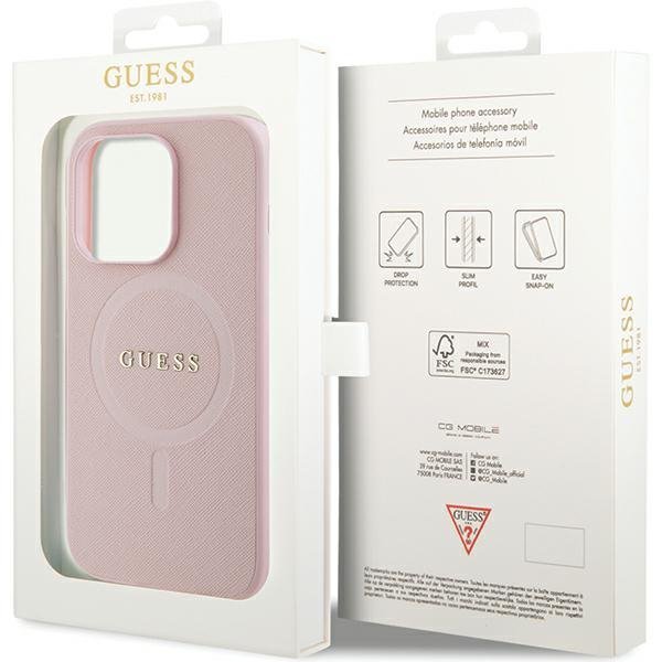 Guess GUHMP14LPSAHMCP iPhone 14 Pro 6,1&quot; różowy/pink hardcase Saffiano MagSafe