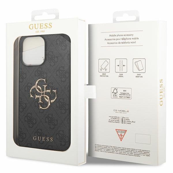 Guess GUHCP15X4GMGGR iPhone 15 Pro Max 6.7&quot; szary/grey hardcase 4G Big Metal Logo