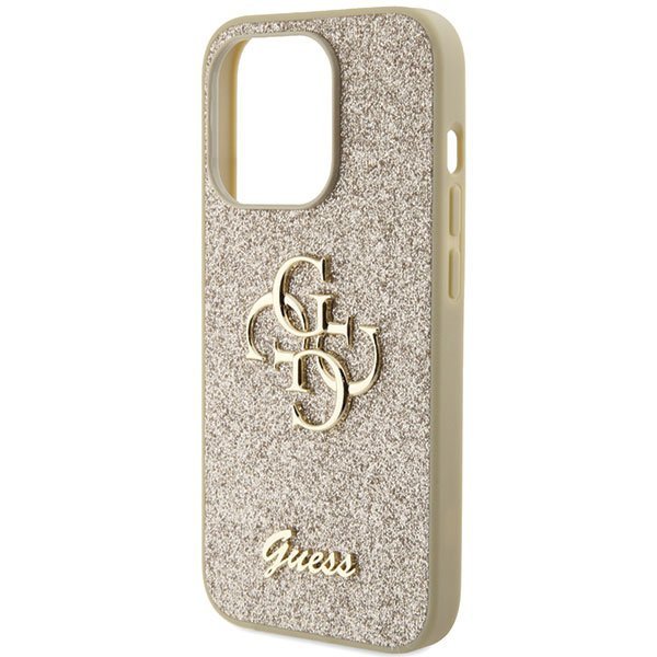 Guess GUHCP15LHG4SGD iPhone 15 Pro 6.1&quot; złoty/gold hardcase Glitter Script Big 4G