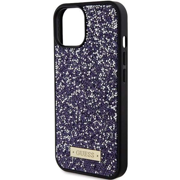 Guess GUHCP15SPFGSBSP iPhone 15 / 14 / 13 6.1&quot; fioletowy/purple hardcase Rhinestone Metal Logo