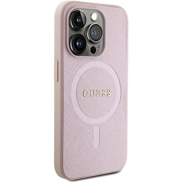 Guess GUHMP15XPSAHMCP iPhone 15 Pro Max 6.7&quot; różowy/pink hardcase Saffiano MagSafe