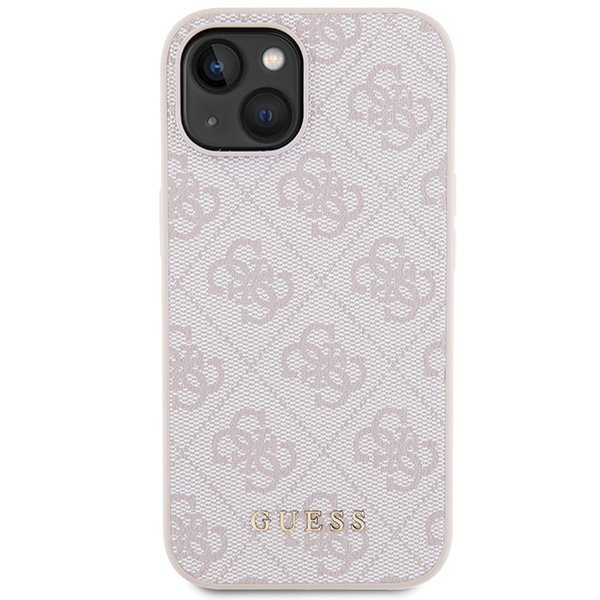 Guess GUHCP15SG4GFPI iPhone 15 / 14 / 13 6.1&quot; różowy/pink hard case 4G Metal Gold Logo