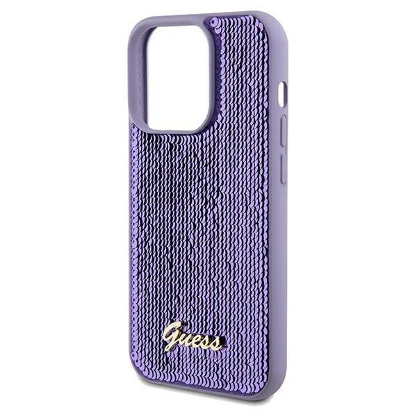 Guess GUHCP13LPSFDGSU iPhone 13 Pro / 13 6.1&quot; fioletowy/purple hardcase Sequin Script Metal