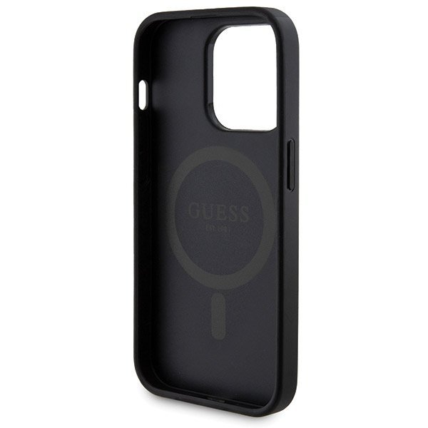Zestaw Guess GUBPM5P15X4GEMGK iPhone15 Pro Max 6.7&quot; hardcase + Powerbank 5000mAh MagSafe czarny/black 4G Metal Logo