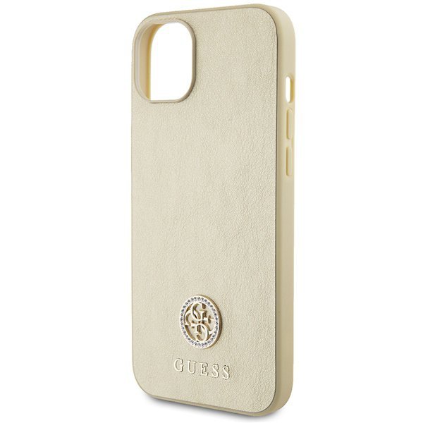 Guess GUHCP15SPS4DGPD iPhone 15 / 14 / 13 6.1&quot; złoty/gold hardcase Leather 4G Metal Logo Strass