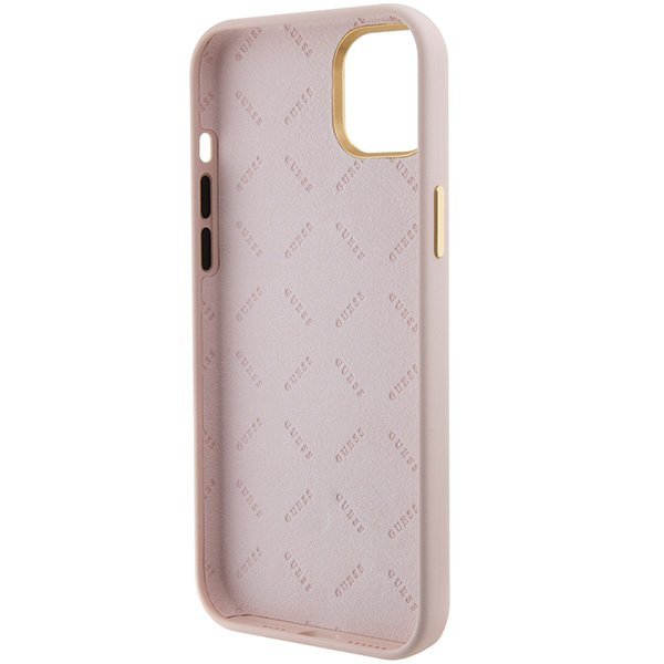 Guess GUHCP15SM4DGPP iPhone 15 / 14 / 13 6.1&quot; jasnoróżowy/pink hardcase Silicone Logo Strass 4G