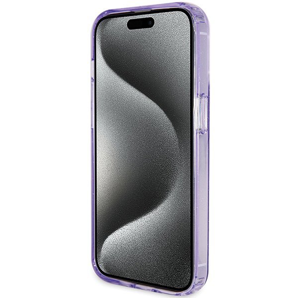 Guess GUHMP15XHRSGSU iPhone 15 Pro Max 6.7&quot; fioletowy/purple hardcase Ring Stand Script Glitter MagSafe