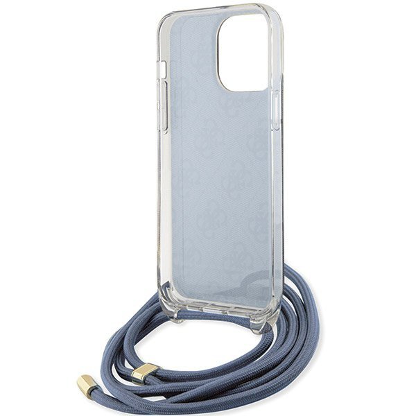 Guess GUHCP15XHC4SEB iPhone 15 Pro Max 6.7&quot; niebieski/blue hardcase Crossbody Cord 4G Print