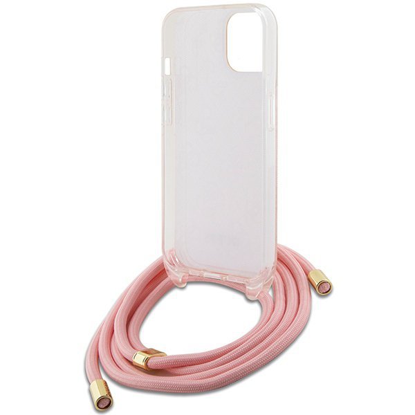 Guess GUHCP15SHC4SEP iPhone 15 / 14 / 13 6.1&quot; różowy/pink hardcase Crossbody Cord 4G Print