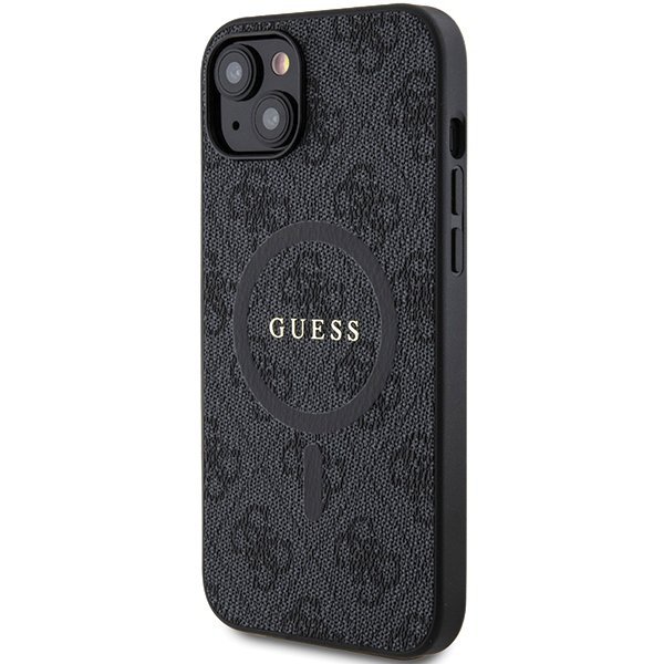 Guess GUHMP15MG4GFRK iPhone 15 Plus / 14 Plus 6.7&quot; czarny/black hardcase 4G Collection Leather Metal Logo MagSafe