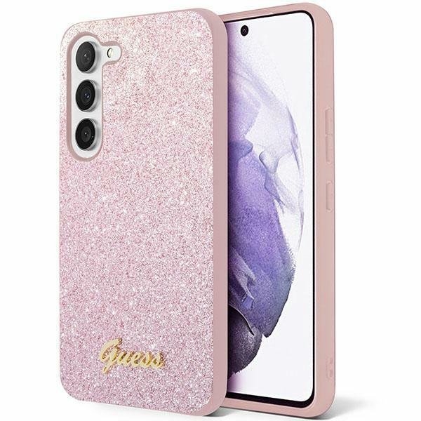 Guess GUHCS24MHGGSHP S24+ S926różowy/pink hardcase Glitter Script