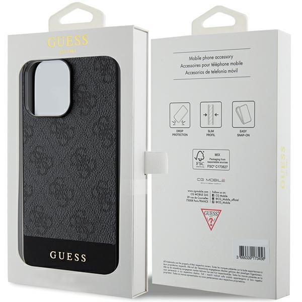 Guess GUHCP15XG4GLGR iPhone 15 Pro Max 6.7&quot; szary/grey hardcase 4G Stripe Collection