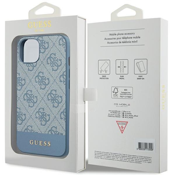 Guess GUHCP15SG4GLBL iPhone 15 / 14 / 13 6.1&quot; niebieski/blue hardcase 4G Stripe Collection