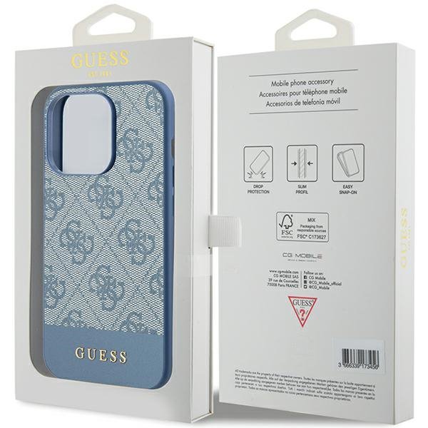 Guess GUHCP15XG4GLBL iPhone 15 Pro Max 6.7&quot; niebieski/blue hardcase 4G Stripe Collection