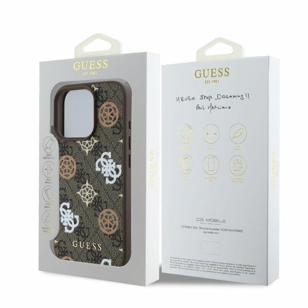 Guess GUHMP16LP4PWPW iPhone 16 Pro6.3&quot; brązowy/brown hardcase Peony On 4G Background MagSafe