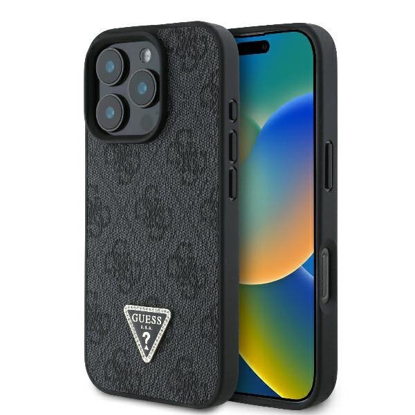 Guess GUHCP16XP4TDPK iPhone 16 Pro Max6.9&quot; czarny/black hardcase Leather 4G Triangle Strass