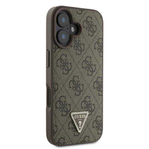 Guess GUHCP16MP4TDPW iPhone 16 Plus6.7&quot; brązowy/brown hardcase Leather 4G Triangle Strass