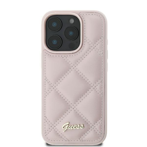 Guess GUHCP16LPSQSQSP iPhone 16 Pro6.3&quot; różowy/pink hardcase Quilted Metal Logo