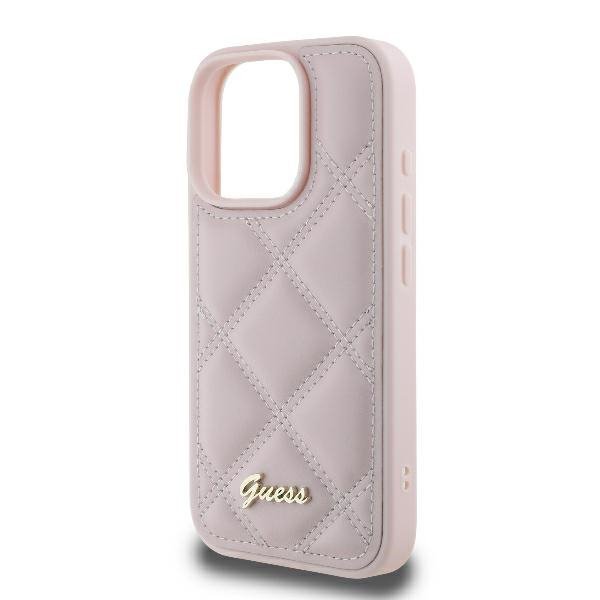 Guess GUHCP16LPSQSQSP iPhone 16 Pro6.3&quot; różowy/pink hardcase Quilted Metal Logo