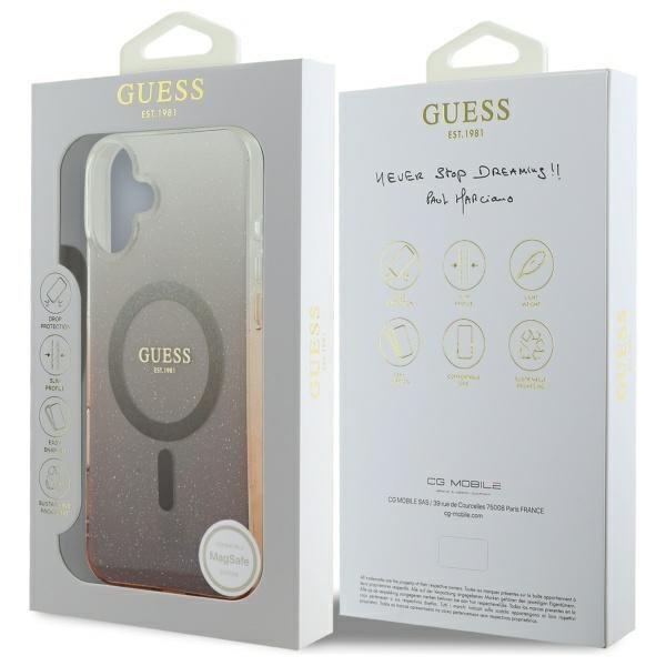 Guess GUHMP16MHGRCELW iPhone 16 Plus6.7&quot; brązowy/brown hardcase IML Glitter Gradient MagSafe