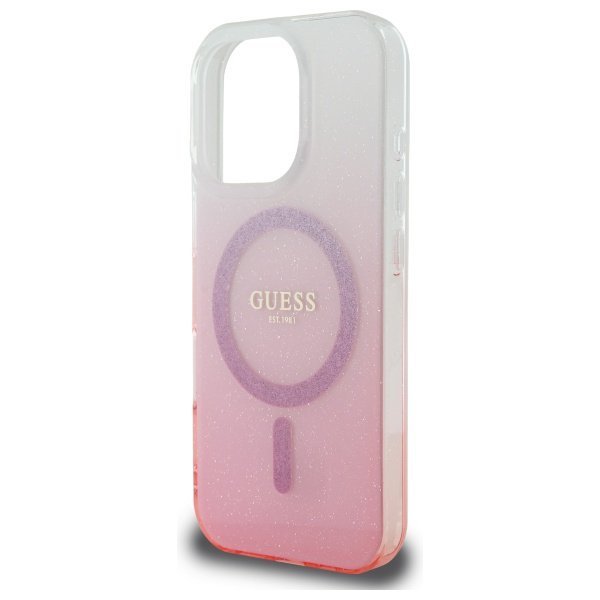 Guess GUHMP16XHGRCELP iPhone 16 Pro Max 6.9&quot; różowy/pink hardcase IML Glitter Gradient MagSafe