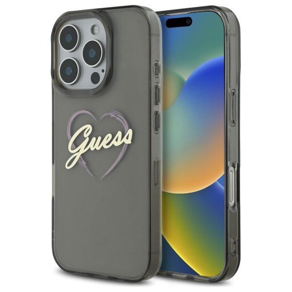 Guess GUHCP16XHCHGSPK iPhone 16 Pro Max 6.9&quot; czarny/black hardcase IML Heart
