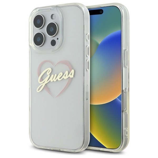 Guess GUHCP16XHCHGSPT iPhone 16 Pro Max6.9&quot; przeźroczysty/transparent hardcase IML Heart