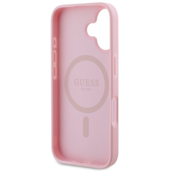 Guess GUHMP16MPGPYSP iPhone 16 Plus6.7&quot; różowy/pink hardcase Peony Script Logo MagSafe