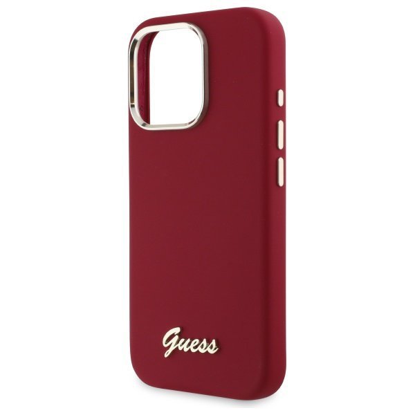 Guess GUHCP16LSMBSLM iPhone 16 Pro6.3&quot; magenta hardcase Silicone Script Metal Logo