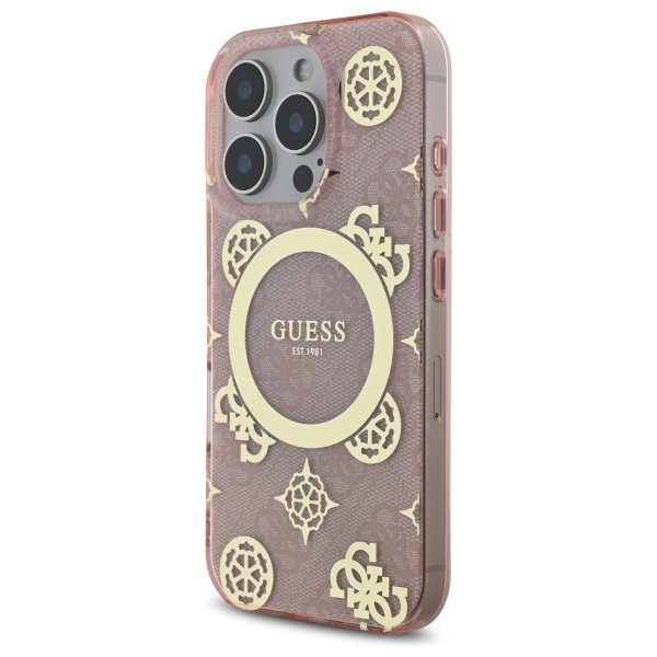 Guess GUHMP16XH4PYEEP iPhone 16 Pro Max  6.9&quot; różowy/pink hardcase IML Peony On 4G Background MagSafe