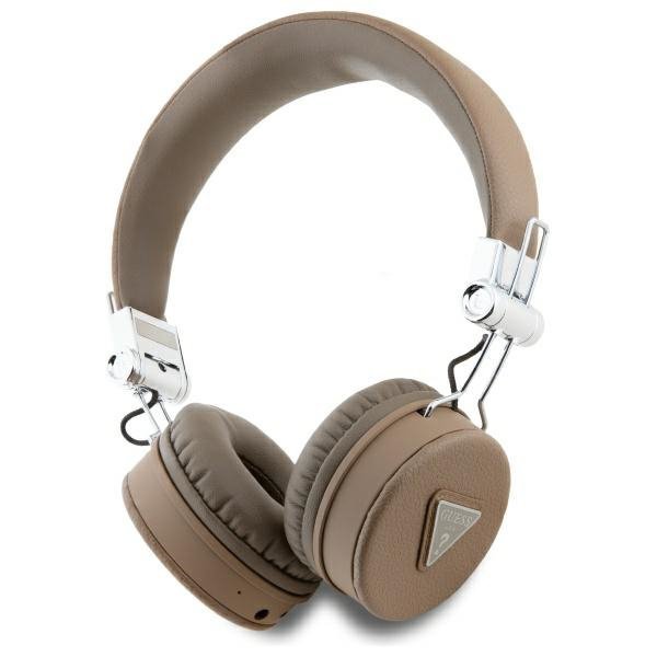 Guess słuchawki nauszne Bluetooth ENC    GUBH70PGTSPSW brązowy/brown Grained Classic Round Shape