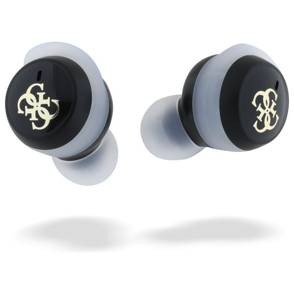 Guess słuchawki Bluetooth GUTWSJ144ESK   TWS + stacja dokująca czarny/black Iridescent 4G Printed Logo