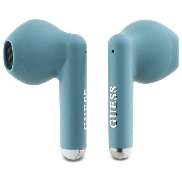Guess słuchawki Bluetooth GUTWSJ14ESGQ   TWS + stacja dokująca turkusowy/turquoise Printed Classic Logo