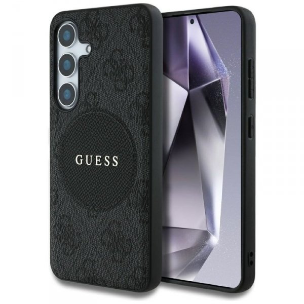Etui Guess 4G Round Patch Classic Logo MagSafe do Samsung Galaxy S25+ czarny