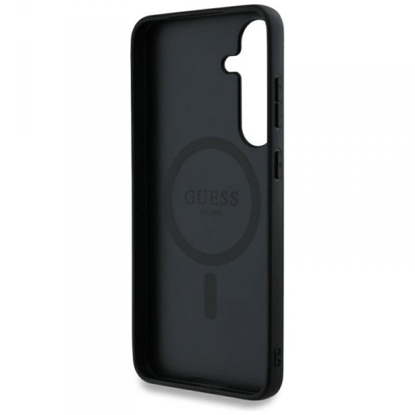 Etui Guess 4G Round Patch Classic Logo   MagSafe do Samsung Galaxy S25 brązowy