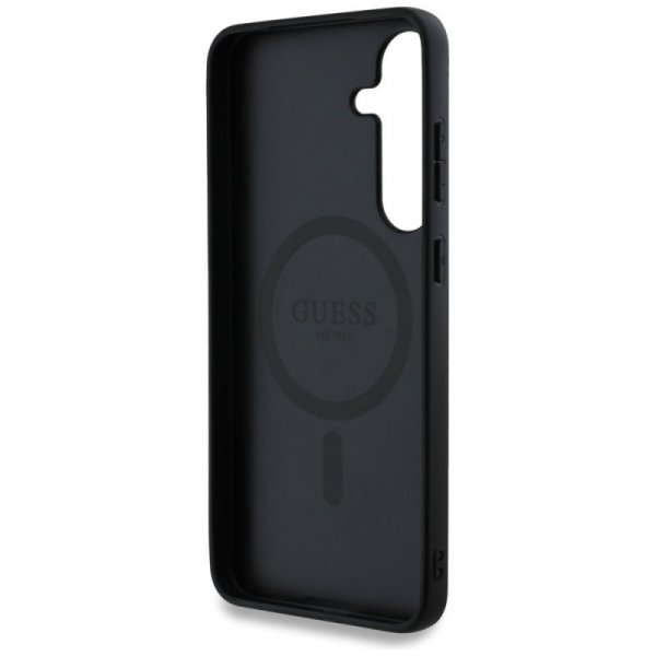 Etui Guess 4G Round Patch Classic Logo   MagSafe do Samsung Galaxy S25+ brązowy