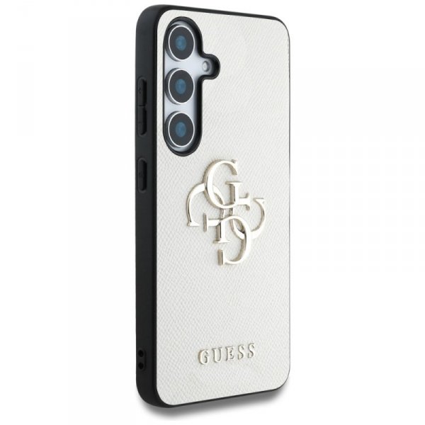 Etui Guess Grained Big 4G Logo Small     Classic Logo do Samsung Galaxy S25 beżowy