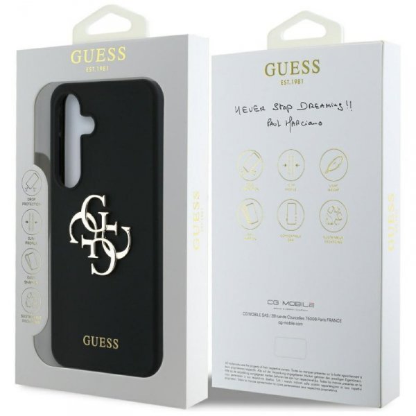 Etui Guess Silicone Big 4G Logo Bottom   Script Samsung Galaxy S25 czarny