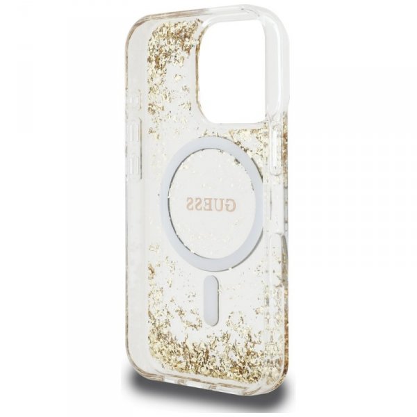 Etui Guess HC Resin Bottom Glitter do    iPhone 16 Pro Max MagSafe złoty