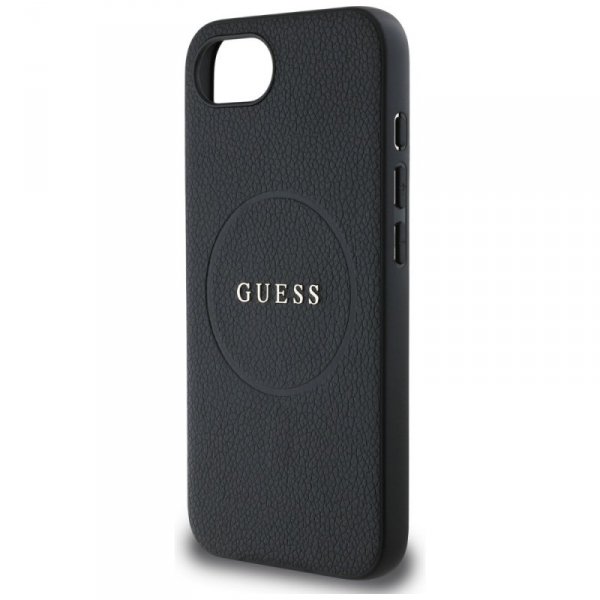 Etui Guess Grained Ring MagSafe do       iPhone 16e czarny