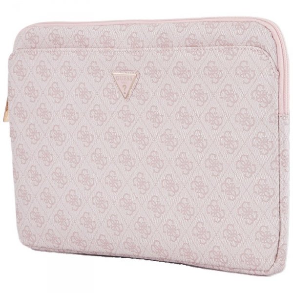 Torba Guess Sleeve 14&quot; 4G Zipper Pocket  Triangle Logo różowy