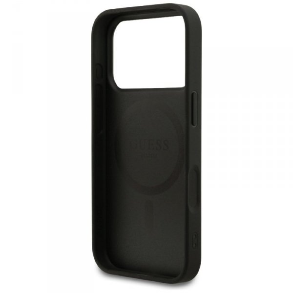 Etui Guess Saffiano Classic Logo MagSafe do iPhone 17 Pro czarny