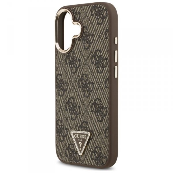 Etui Guess 4G Triangle Logo MagSafe do   iPhone 17 brązowy złoty