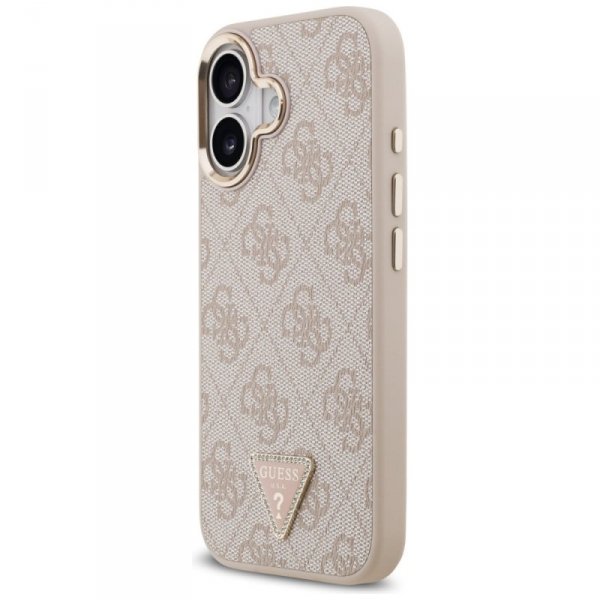Etui Guess 4G Triangle Logo MagSafe do   iPhone 17 różowy złoty