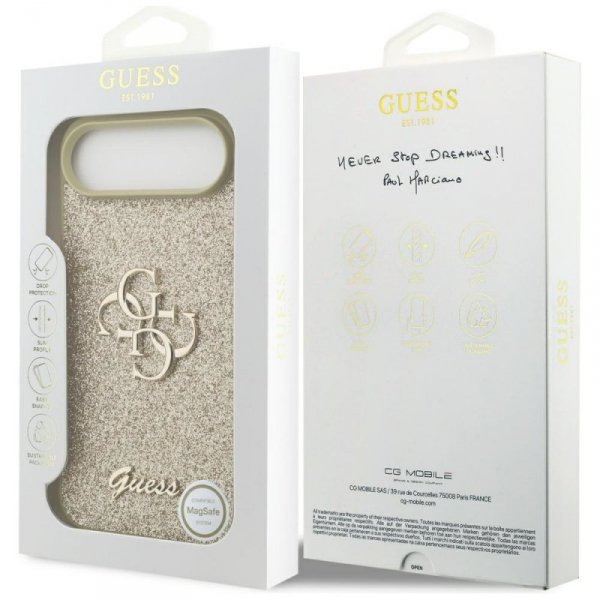 Etui Guess Fixed Glitter Big 4G do       iPhone Air złoty