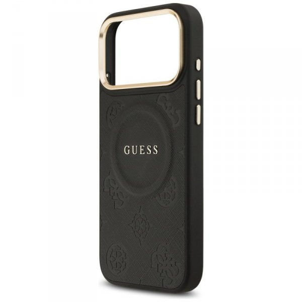 Etui Guess Peony Hot Stamp MagSafe do    iPhone 17 Pro Max czarny
