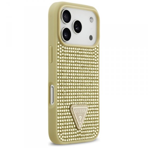 Etui Guess Rhinestone Triangle Logo do   iPhone 17 Pro złoty