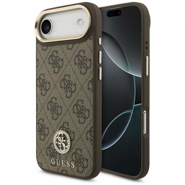 Etui Guess 4G Strass Logo MagSafe do     iPhone Air brązowy